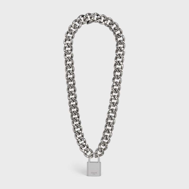 Le 16 Padlock Necklace in Silver Brass 1