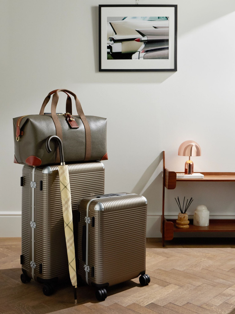 FPM Milano Bank Spinner 55cm Leather and Aluminium-Trimmed Makrolon® Polycarbonate Suitcase Brown outlook