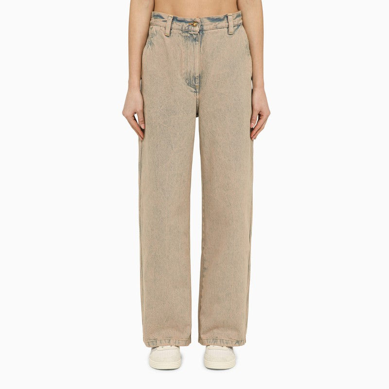 Palm Angels Wide Jeans In Pinkish Denim Women - 1