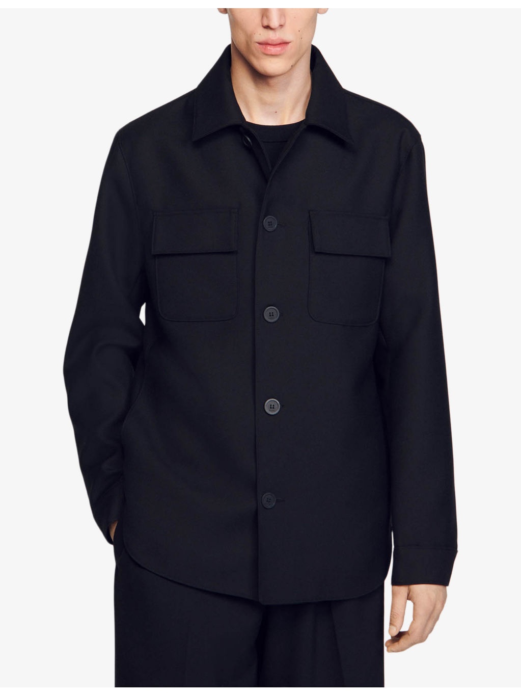 Patch-pocket relaxed-fit woven overshirt - 3
