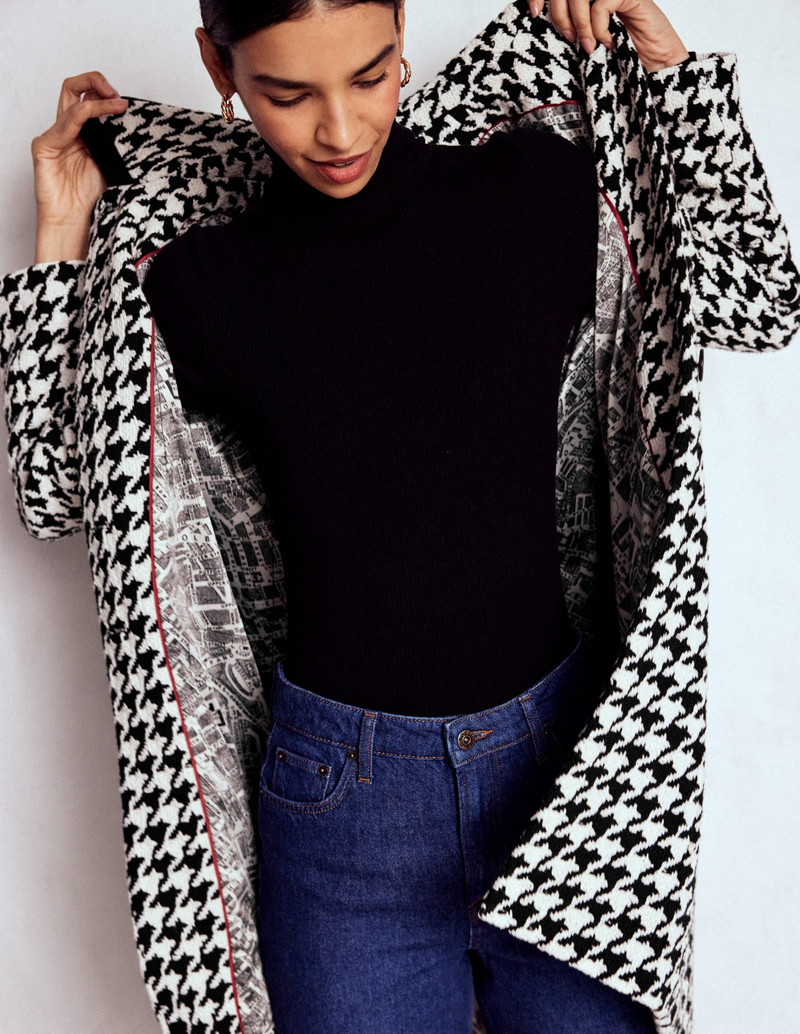 Edinburgh Swing Coat-Black Dogstooth 5