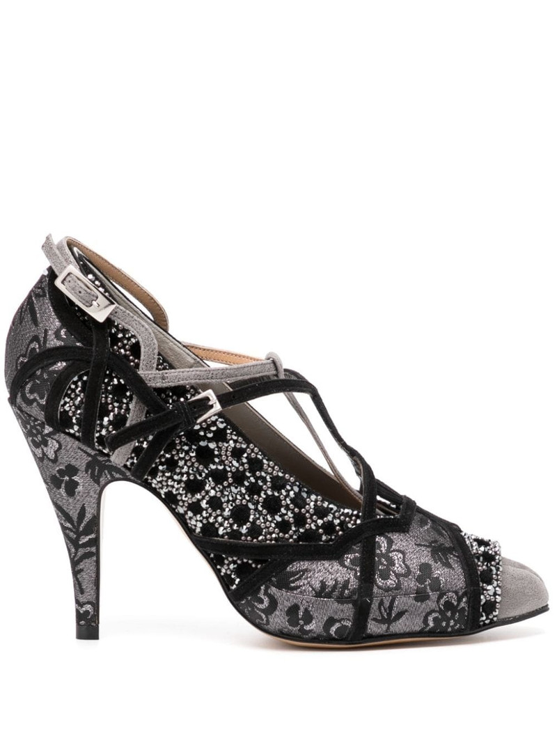 Tabi Monster Velvet 70mm embellished pumps 1
