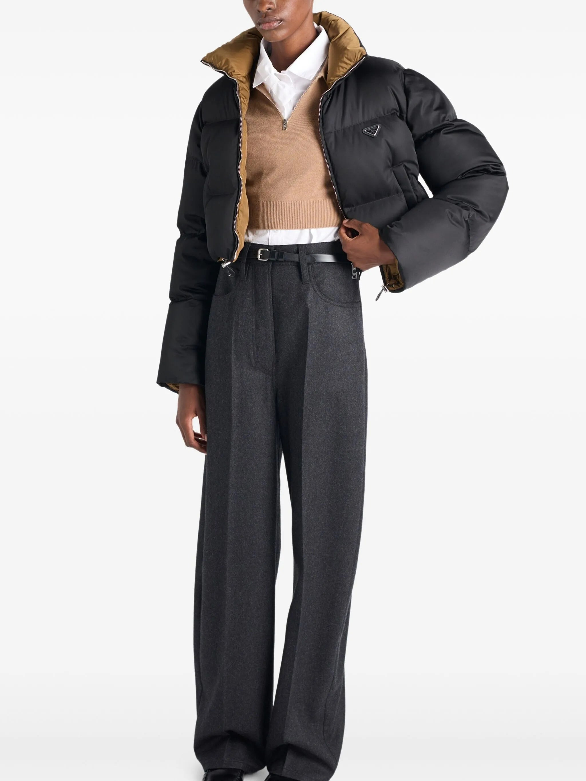padded stand-up collar jacket - 3