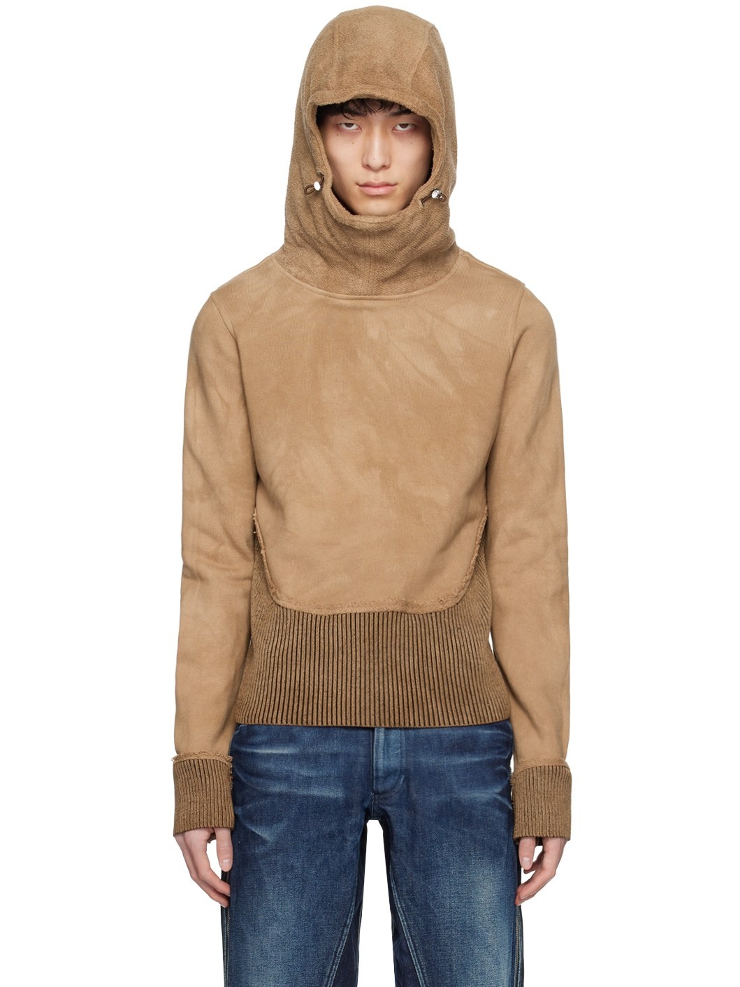 Brown Hybrid Hoodie - 1