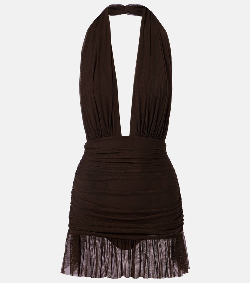 Halterneck ruched minidress 1