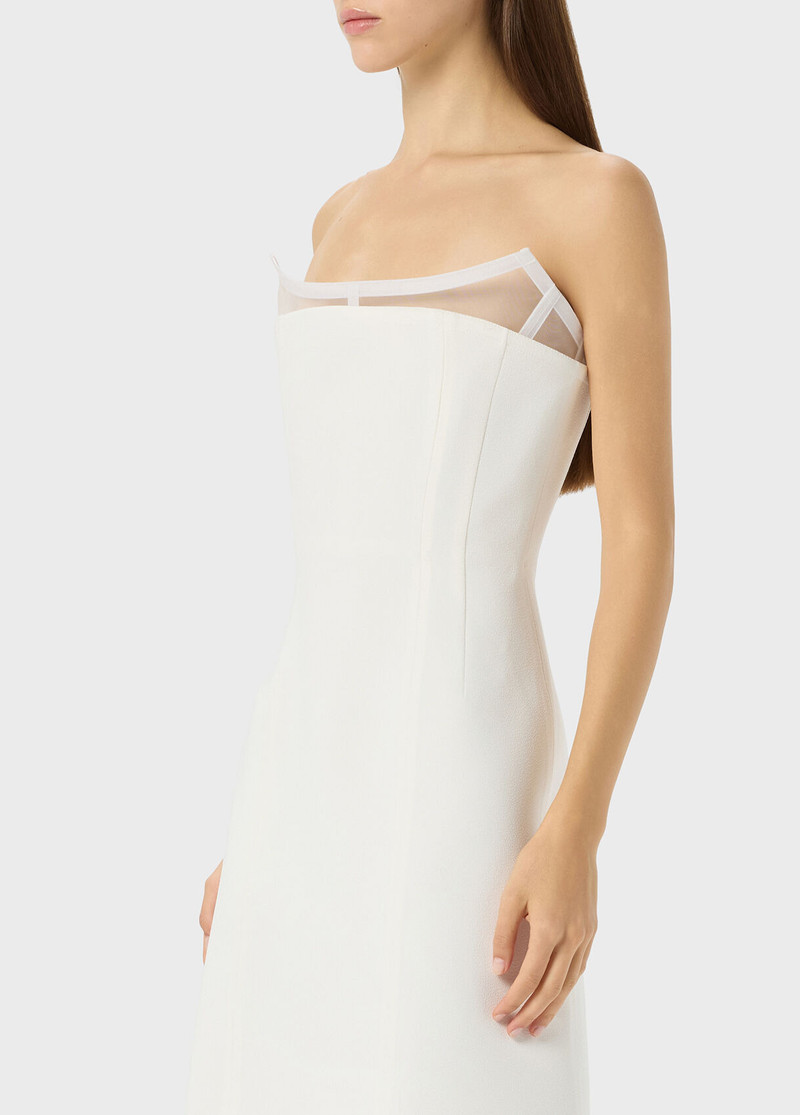 MIDI DRESS IN CRÊPE WITH SHAPED NECKLINE 4
