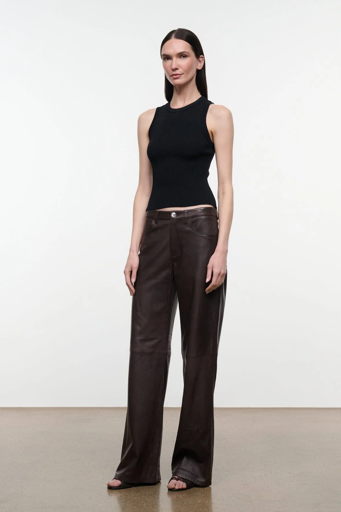 STAUD GUS LEATHER PANT EARTH - 1
