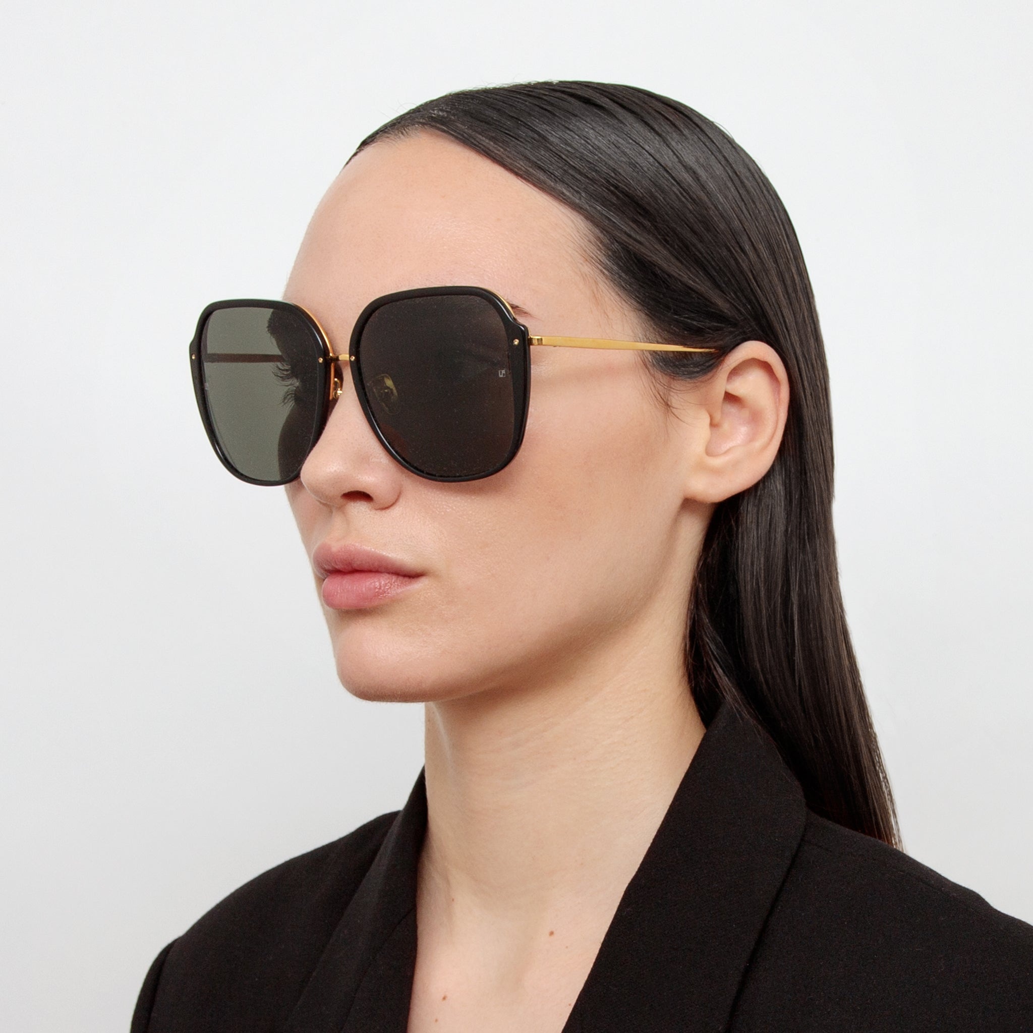 SOFIA OVERSIZED SUNGLASSES IN BLACK - 2