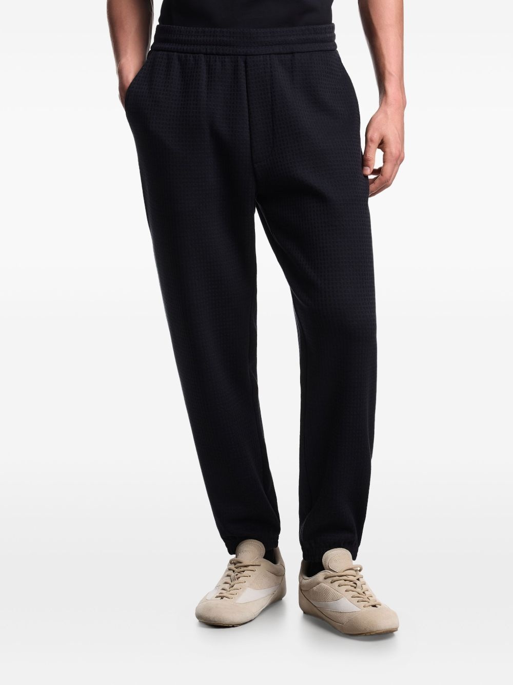 textured drawstring trousers - 3