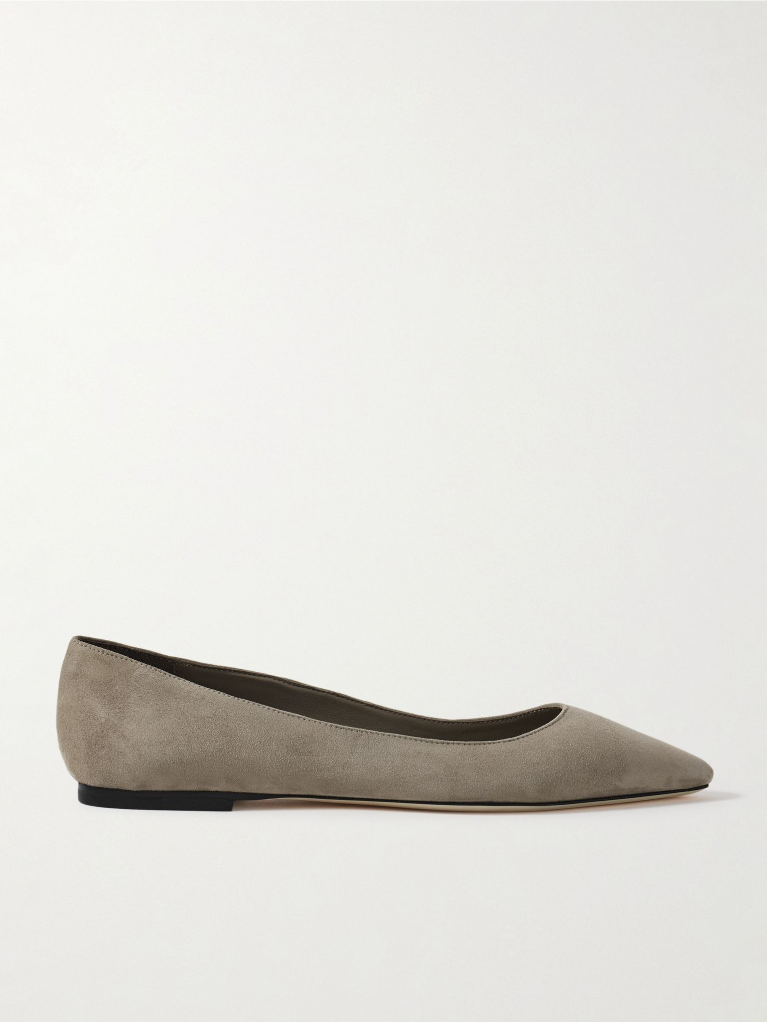 Romy suede point-toe flats Taupe - 1