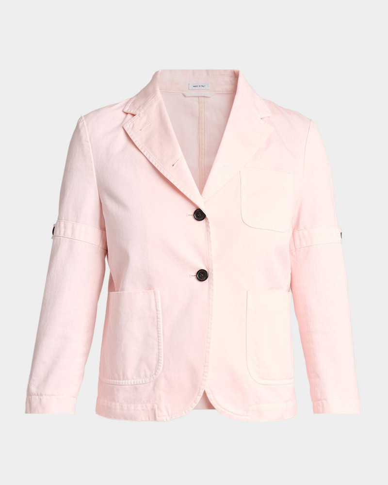 Single-Breasted Denim Shrunken Sport Coat 1