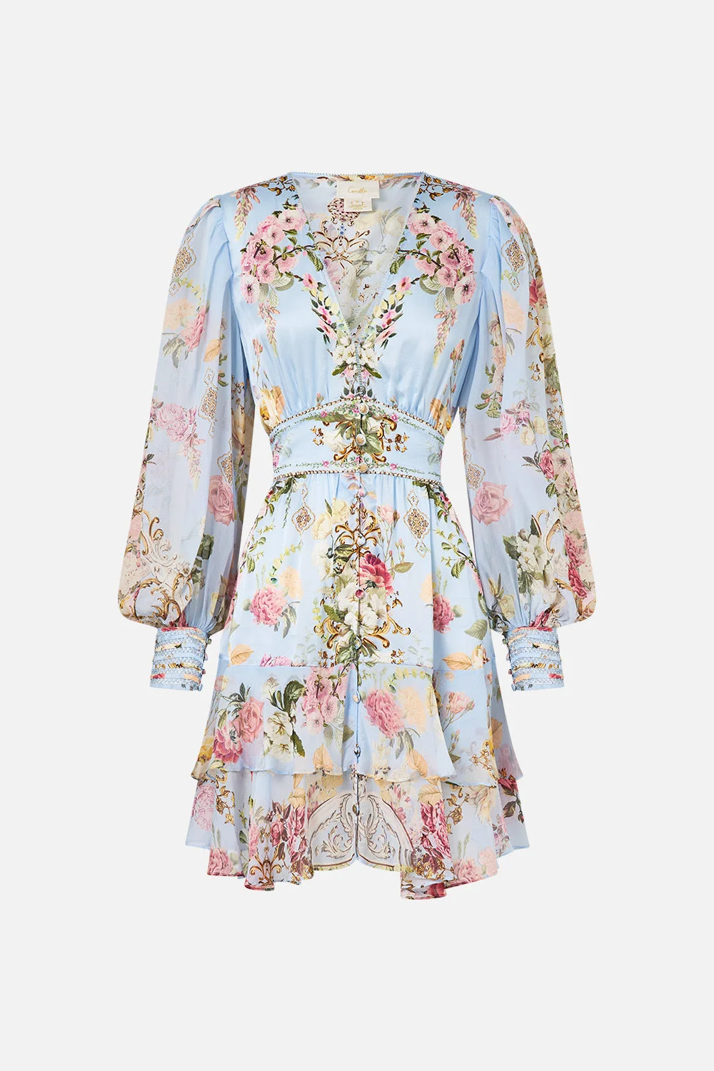 BUTTON FRONT FRILL DRESS - 1