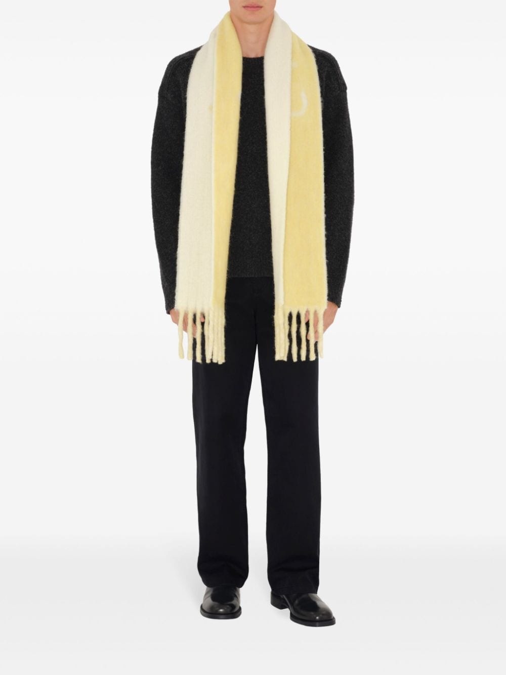 logo-intarsia reversible scarf - 6