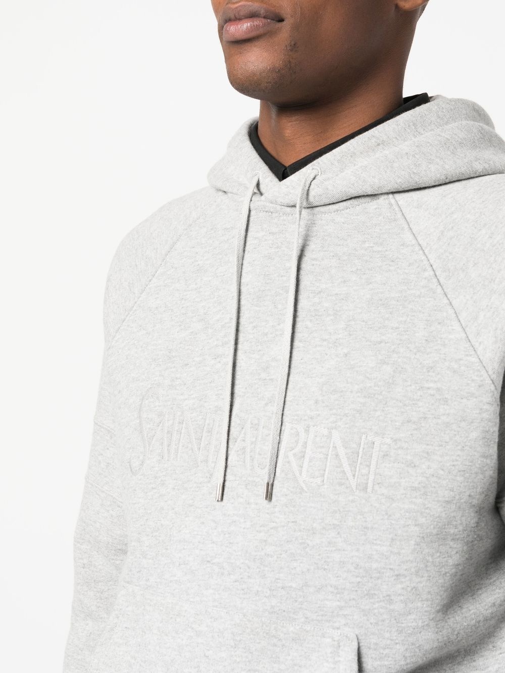 embroidered-logo cotton hoodie - 5