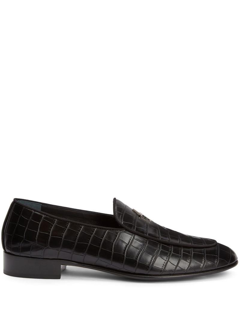Seymour 돋을새김된 가죽 loafers 1