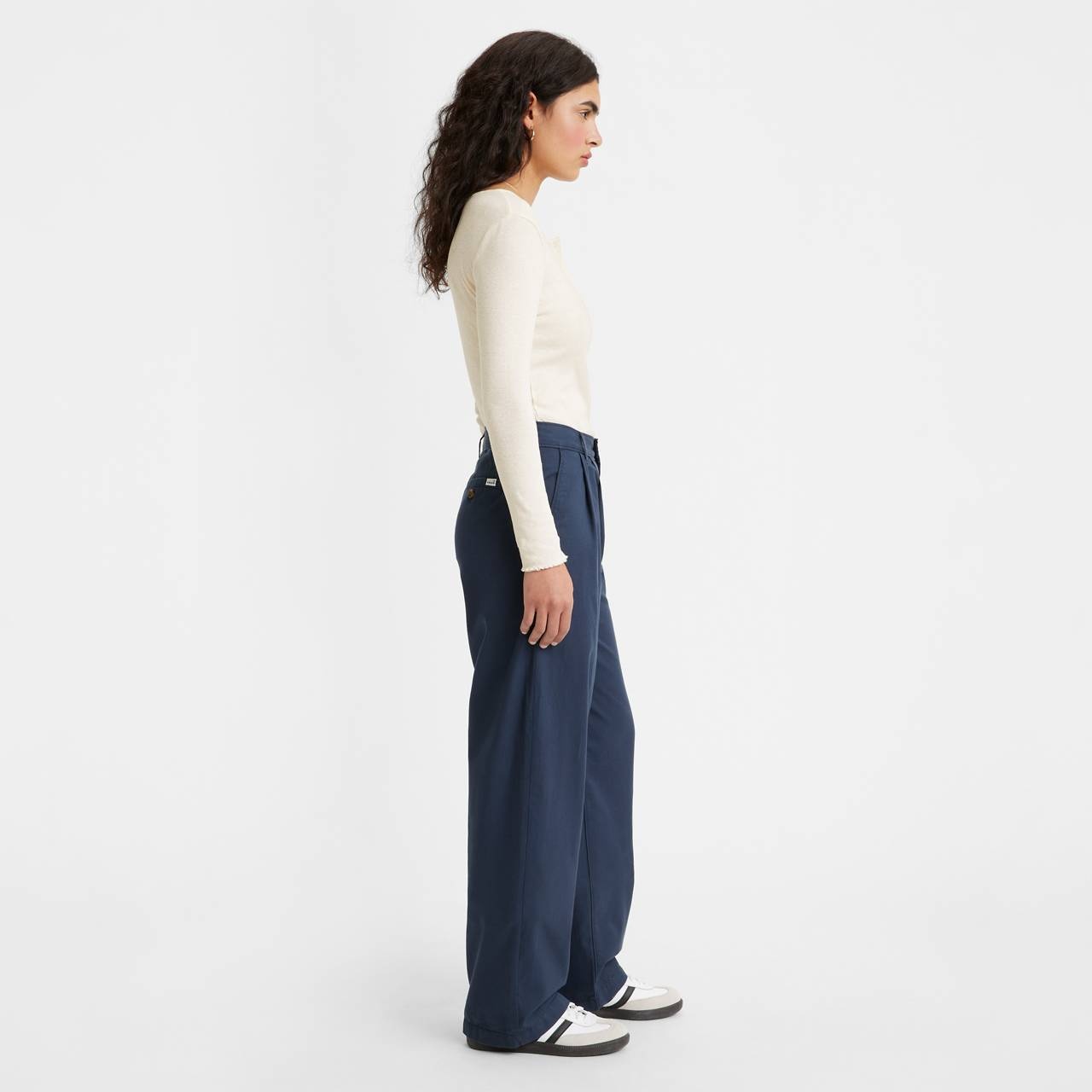 HIGH RISE PLEATED BAGGY TROUSER PANTS - 4