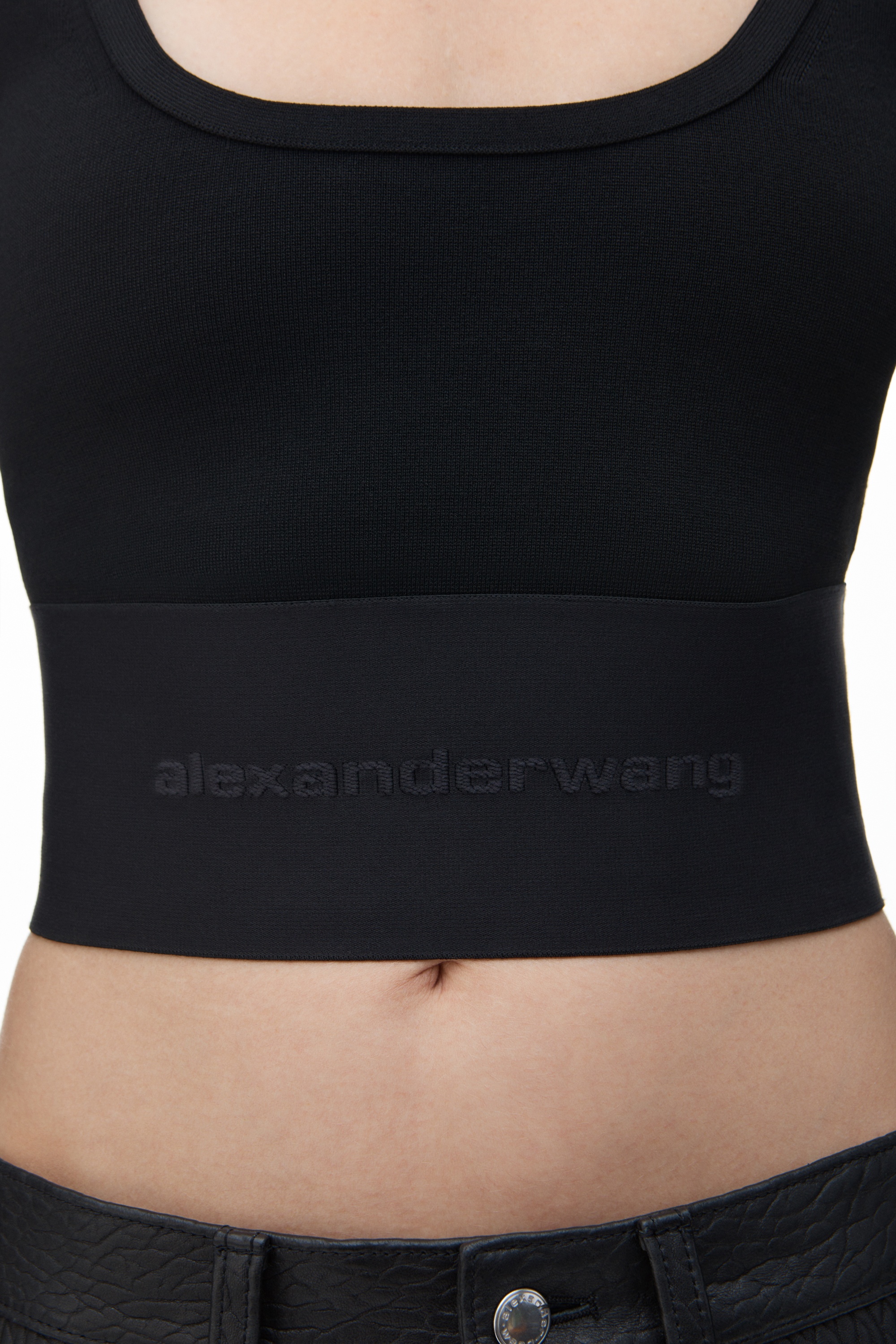 Long-Sleeve Cropped Top with Logo Elastic - 5