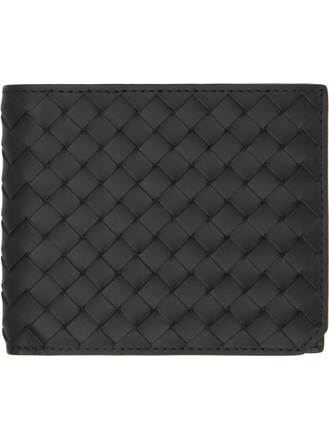 Black Intrecciato Piccolo Bi-Fold Wallet - 1