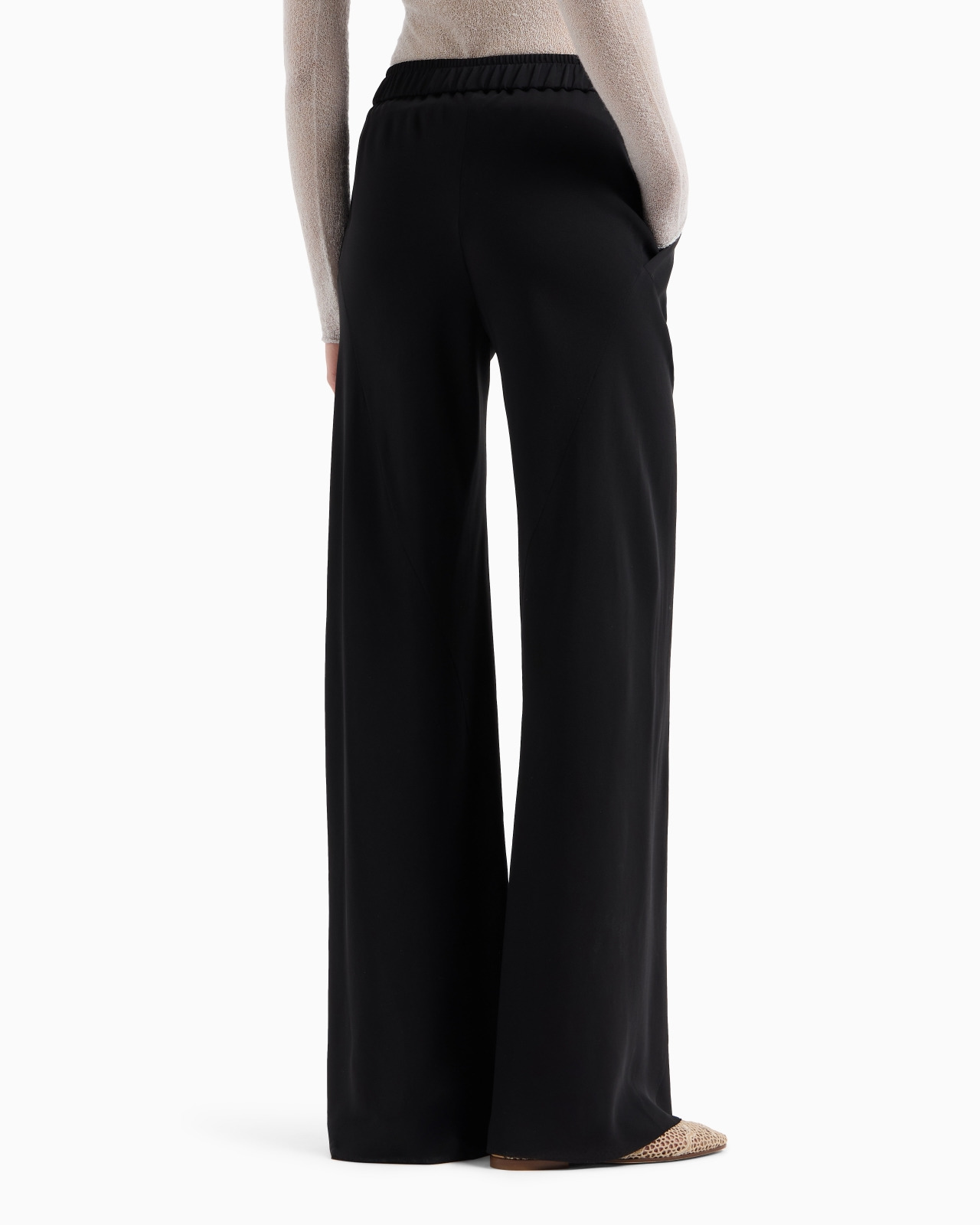TRIPLE SILK GEORGETTE FLARED TROUSERS - 3