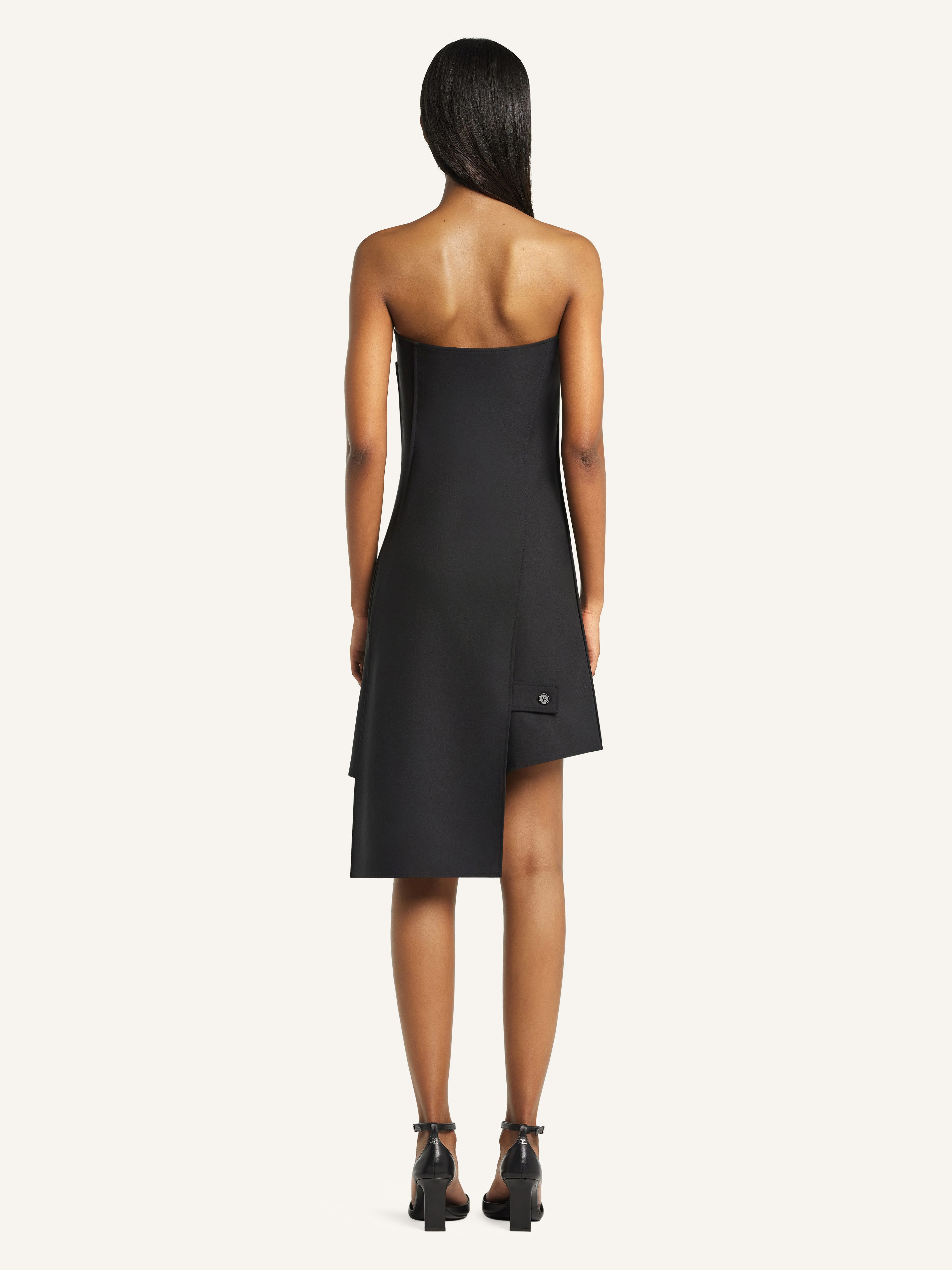 OBLIQUE BUSTIER POLYWOOL DRESS - 4