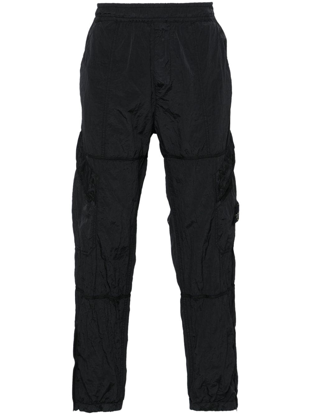 Compass-badge crinkled track pants - 1