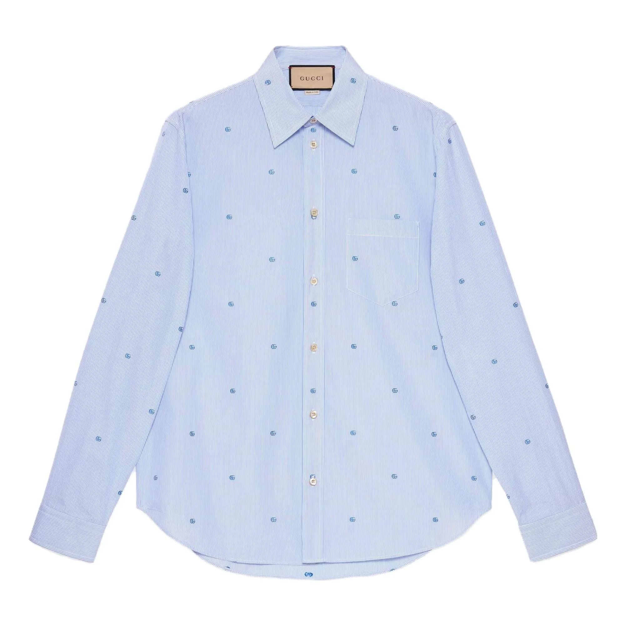Gucci Striped Cotton Poplin Shirt 'Light Blue White' 703396-ZAHJ0-4514 - 1