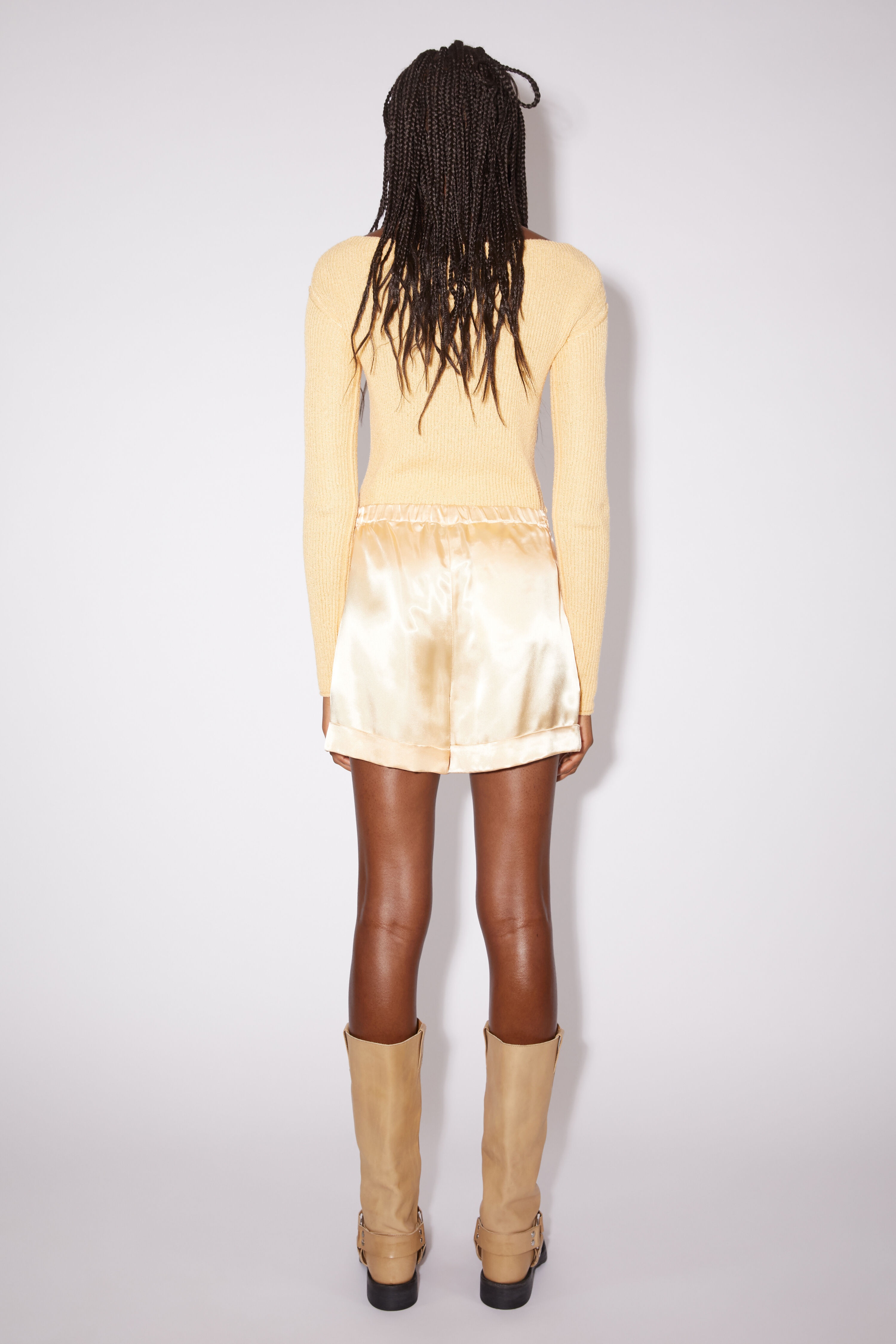 Satin shorts - Apricot orange - 3