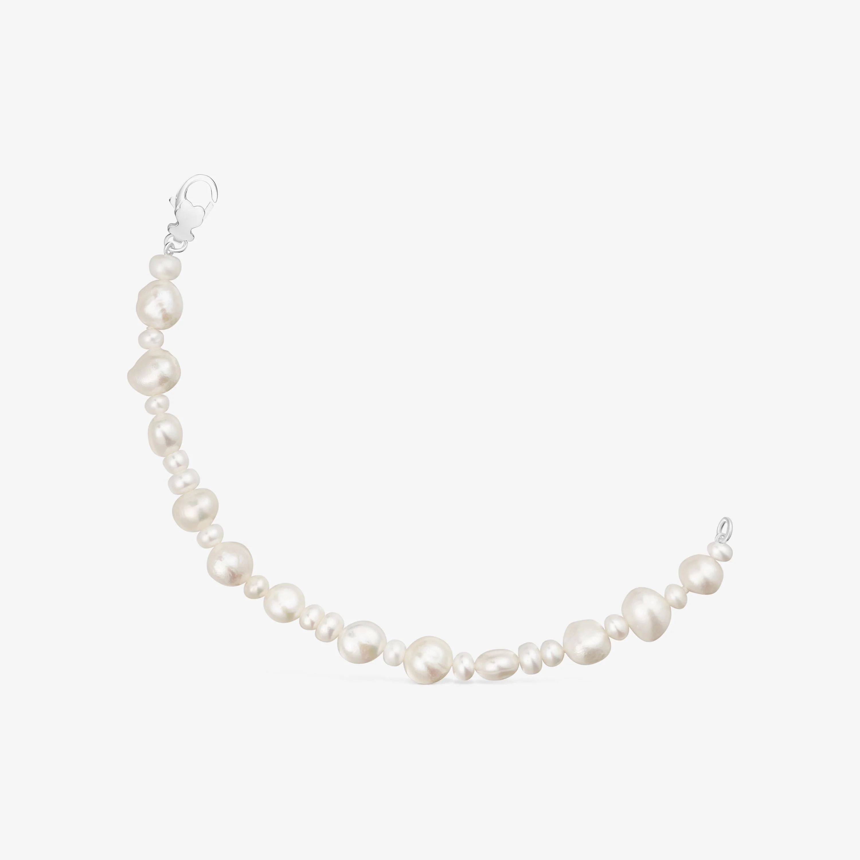 Silver Bracelet with large cultured pearls Sweet Dolls - 1