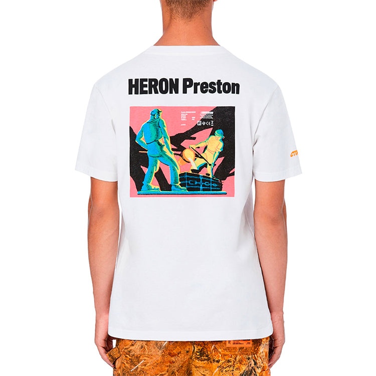 HERON PRESTON Metal Worker T-shirt 'White' HMAA001S196320260188 - 2