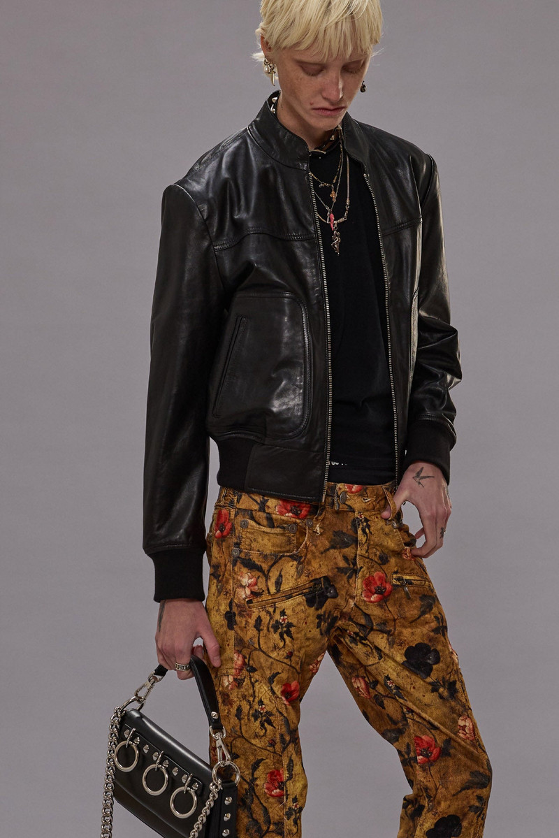 SHRUNKEN LEATHER JACKET WITH STAND COLLAR 1