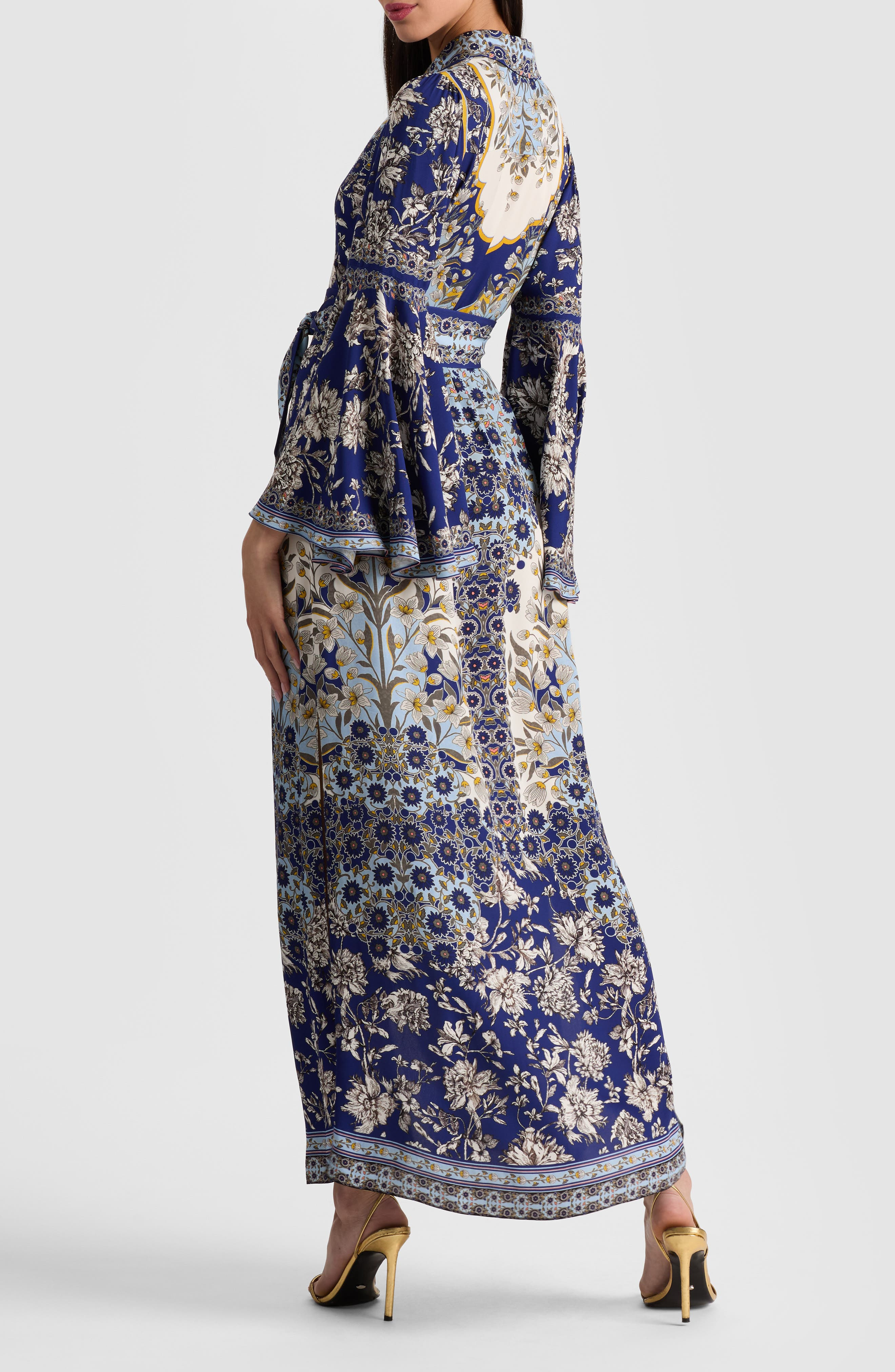 Alice + Olivia Chassidy Mixed Tapestry Print Long Sleeve Maxi Shirtdress in Forevermore at Nordstrom - 2