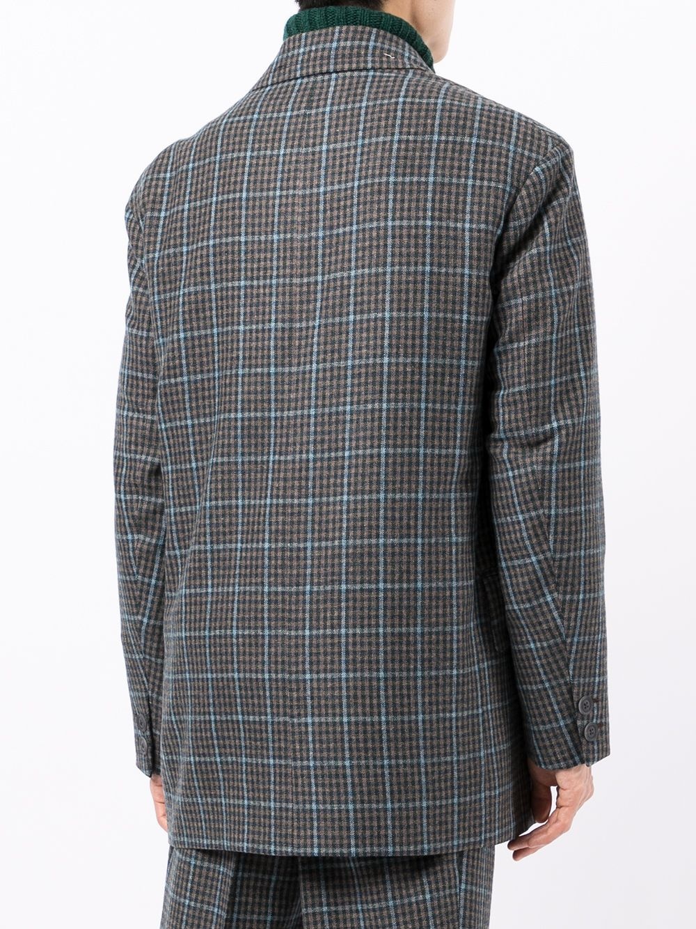 plaid-check pattern blazer - 4