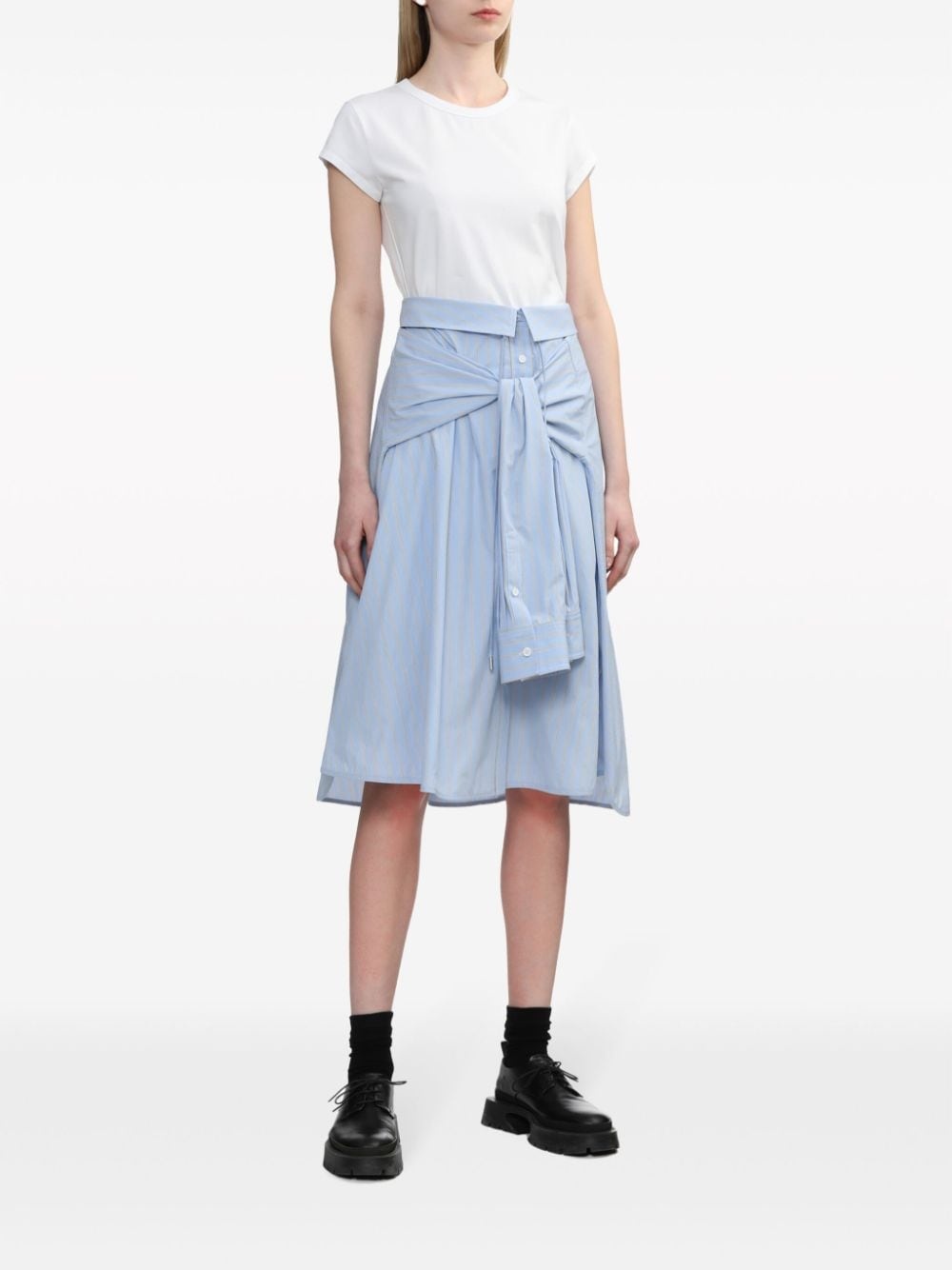 shirted-skirt midi T-shirt dress - 2