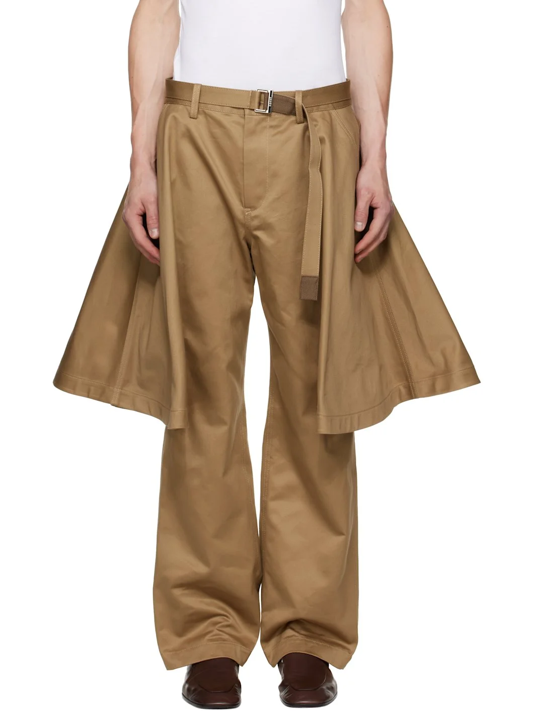 Beige Cotton Chino Trousers - 1