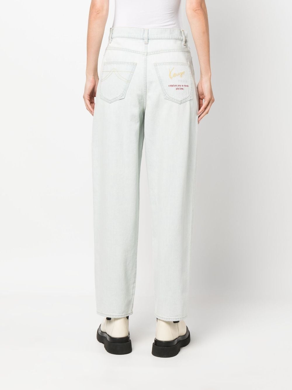 logo-embroidered straight-leg jeans - 4