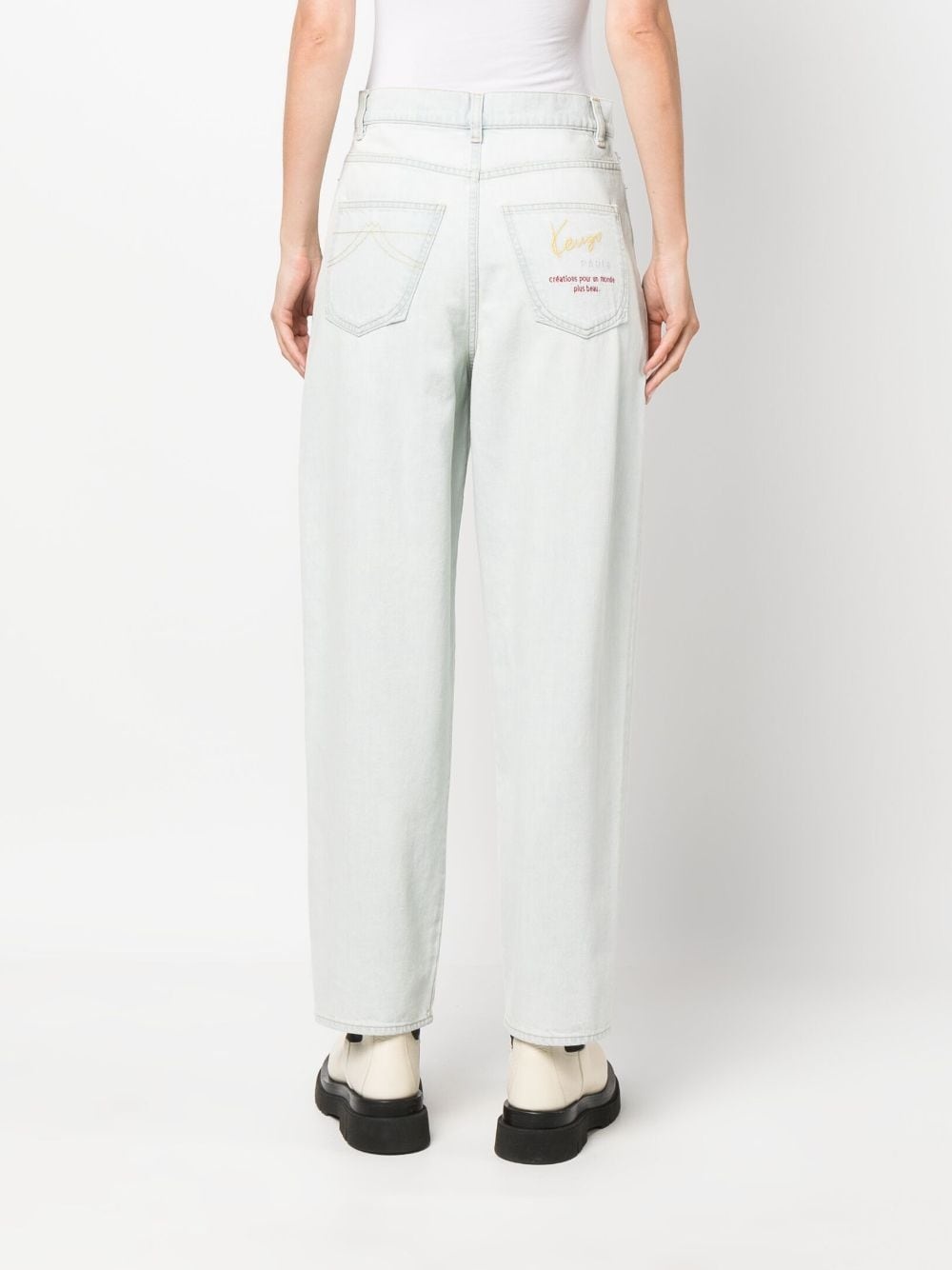 logo-embroidered straight-leg jeans - 4