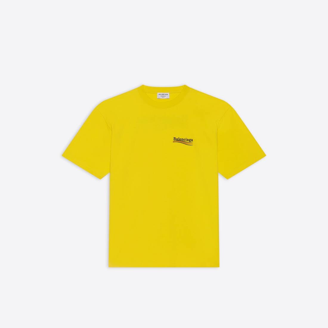 【送料&関税込】Balenciaga political C Yellow Crewneck T-shi BALENCIAGA Men's Political Campaign Large Fit T-shirt in