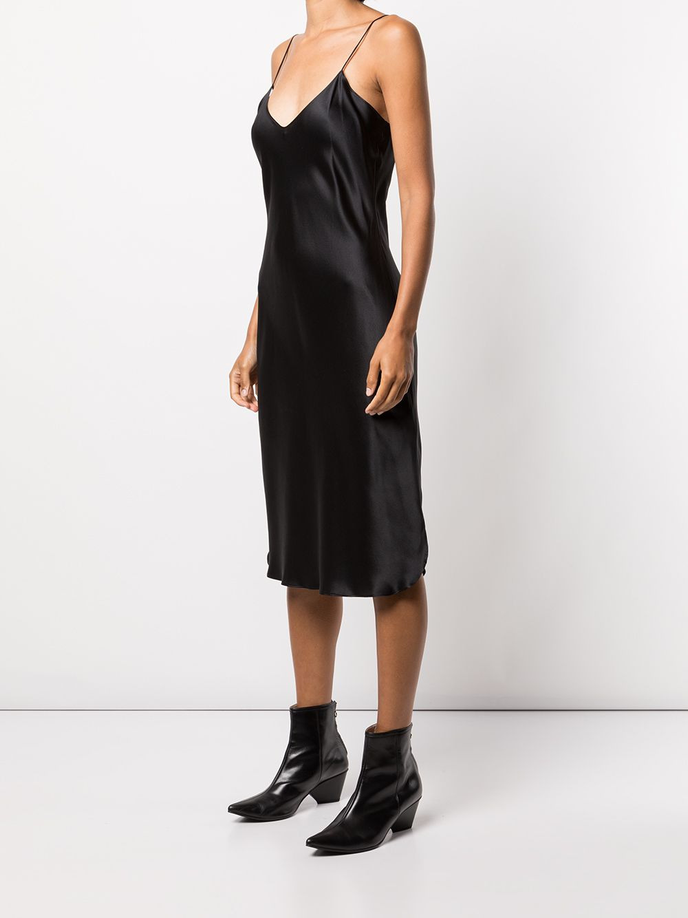 silk midi slip dress - 3
