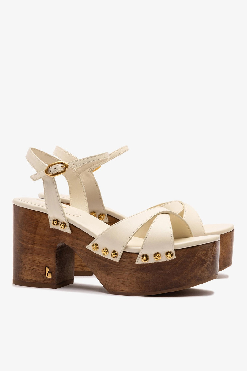 Talitha Sandal In Ivory Leather 4