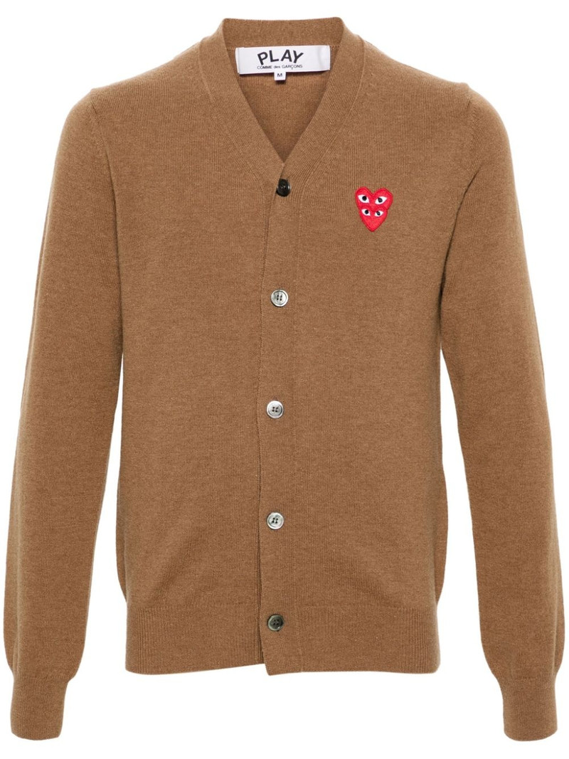 heart-patch wool cardigan 1