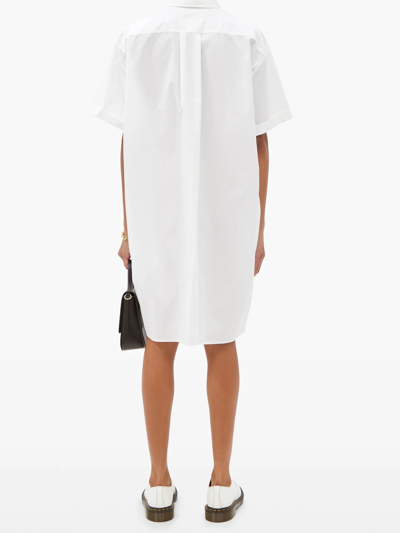 Oversized cotton-poplin shirt dress - 5