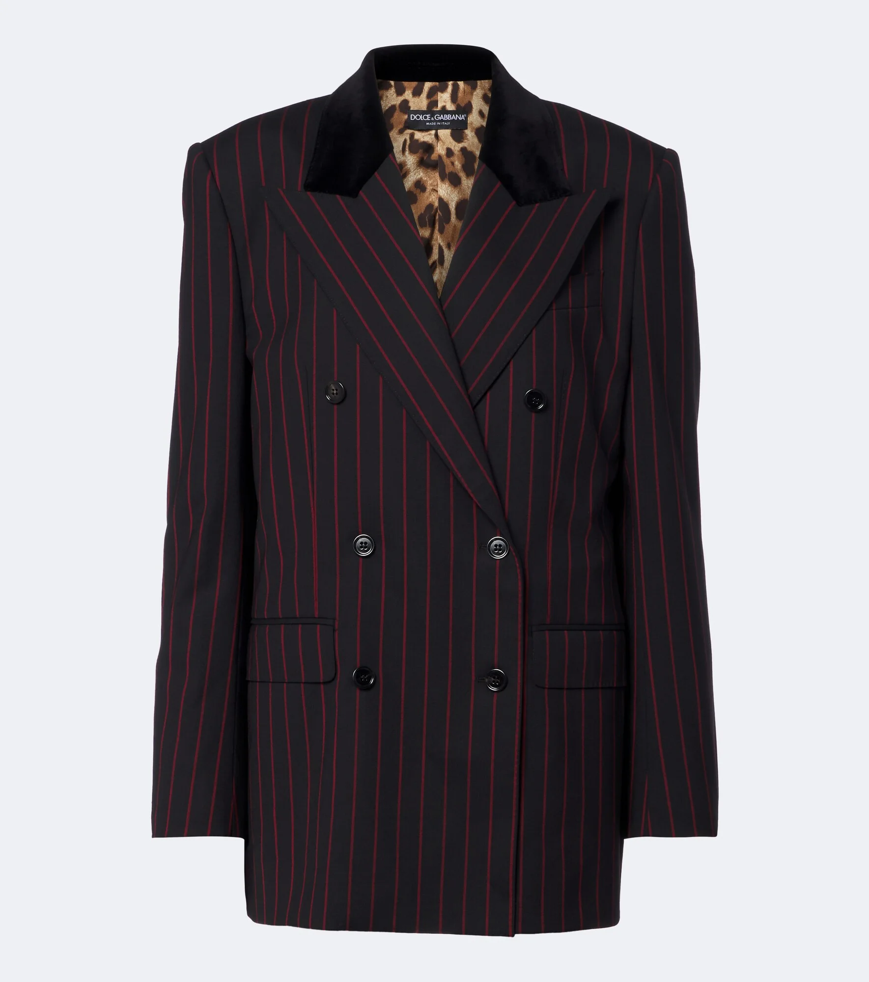 Chalk stripe wool and cotton-blend blazer - 1