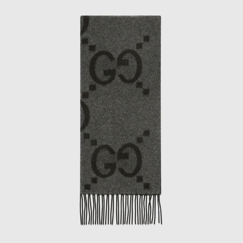 GG cashmere jacquard scarf 1