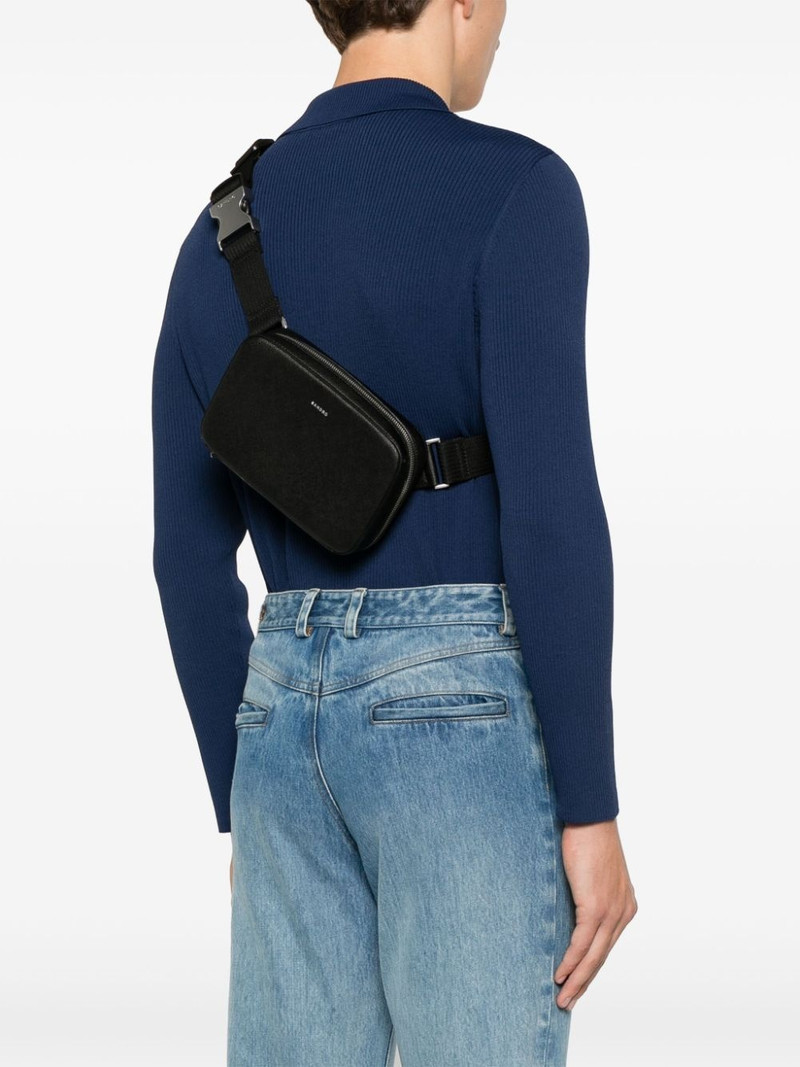 Sandro logo-debossed messenger bag outlook