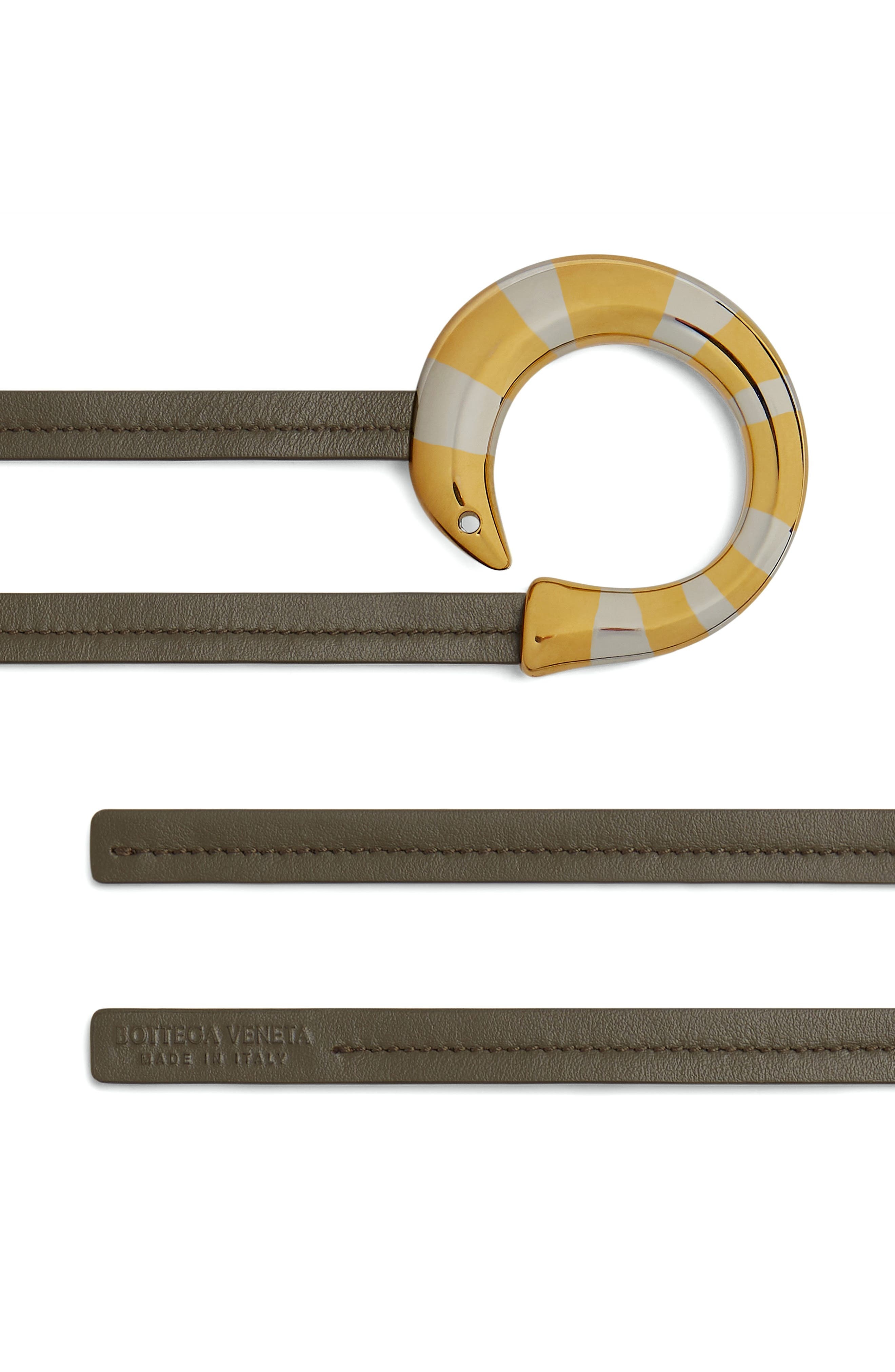 Bottega Veneta Sardine Leather Belt in Cypress-M Brass-S at Nordstrom - 2