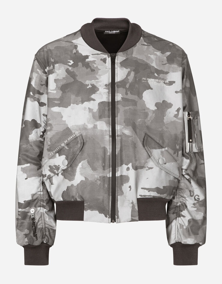 Camouflage-print cotton jacket with logo - 3