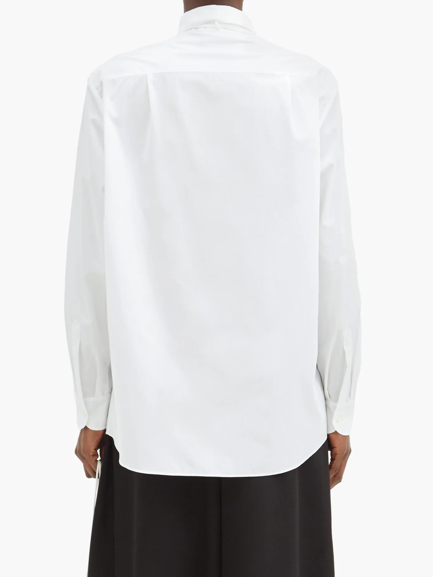 Pussy-bow cotton-poplin blouse - 5