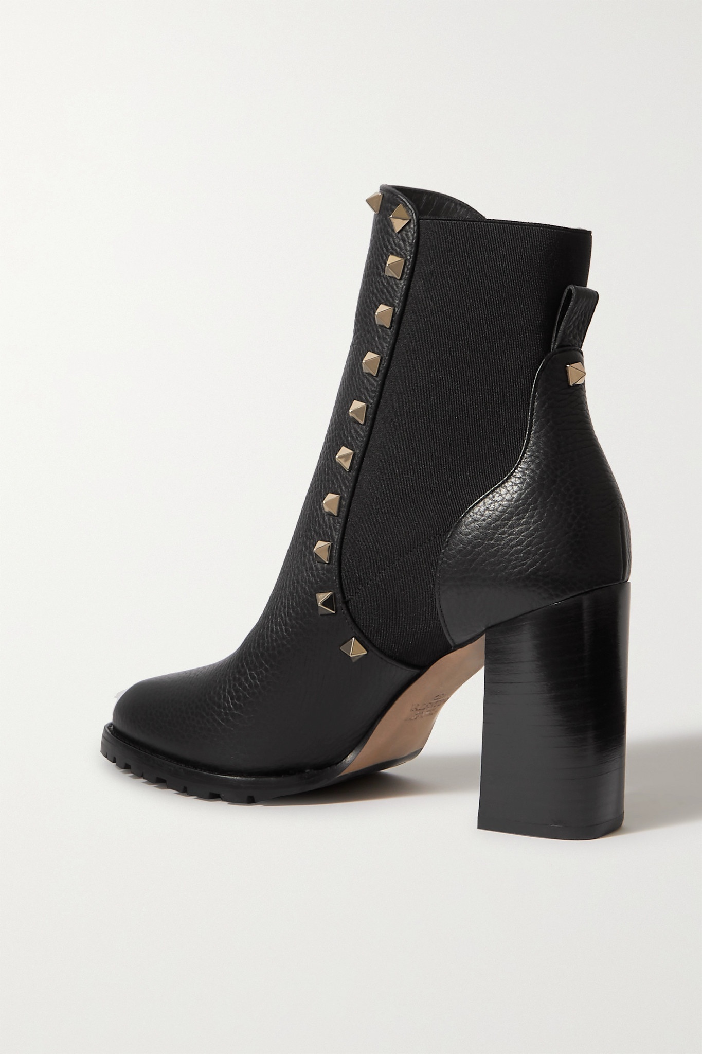 Valentino Garavani Rockstud Beatle textured-leather ankle boots - 3