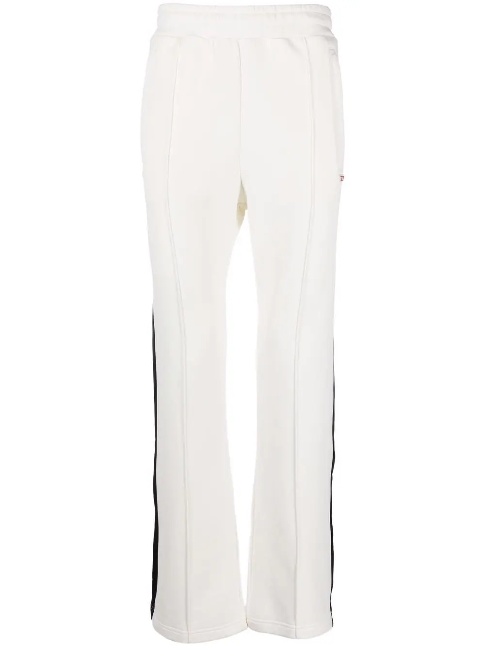 two-tone straight-leg trousers - 1