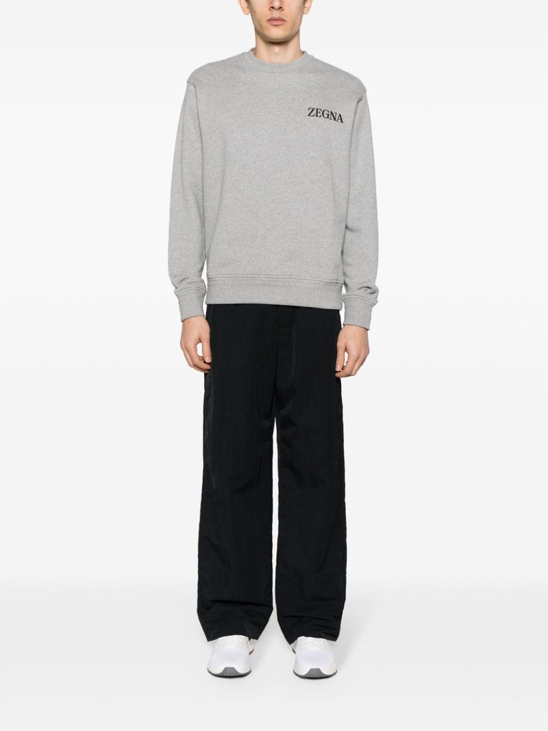 ZEGNA logo-appliqué cotton sweatshirt outlook